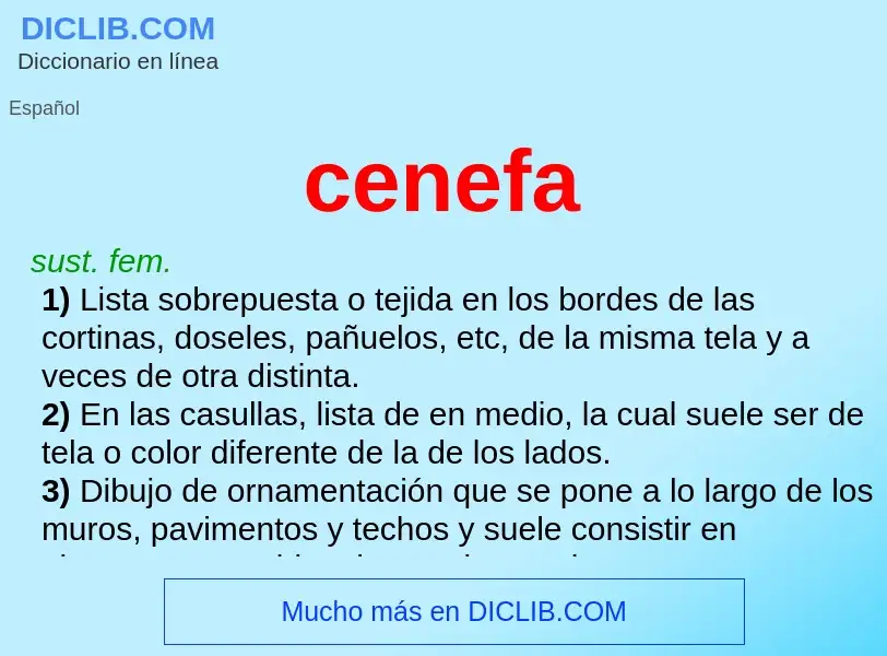 What is cenefa - definition