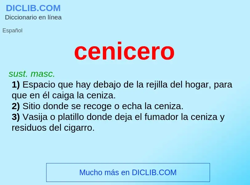 ¿Qué es cenicero? - significado y definición