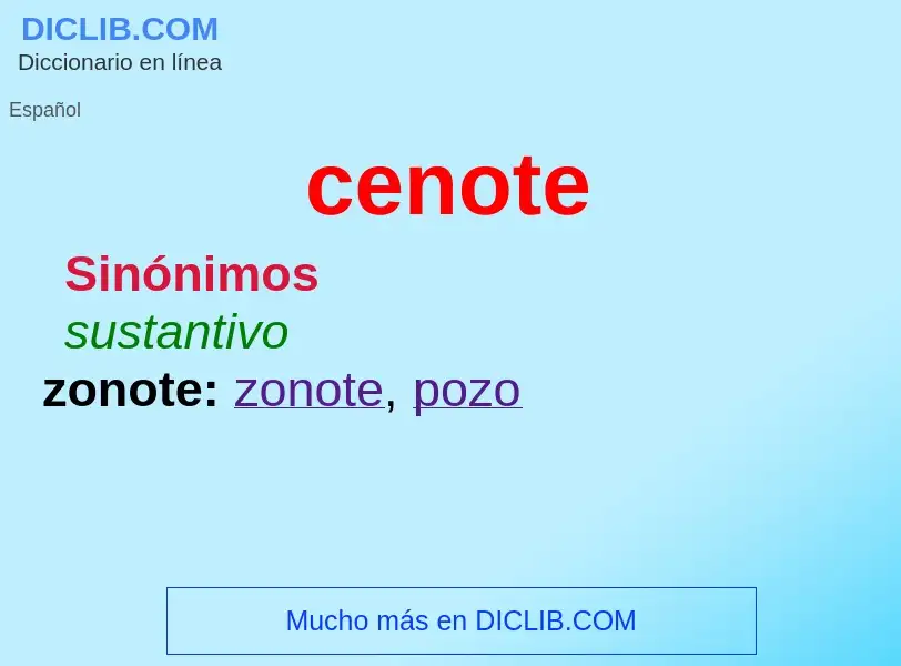 O que é cenote - definição, significado, conceito