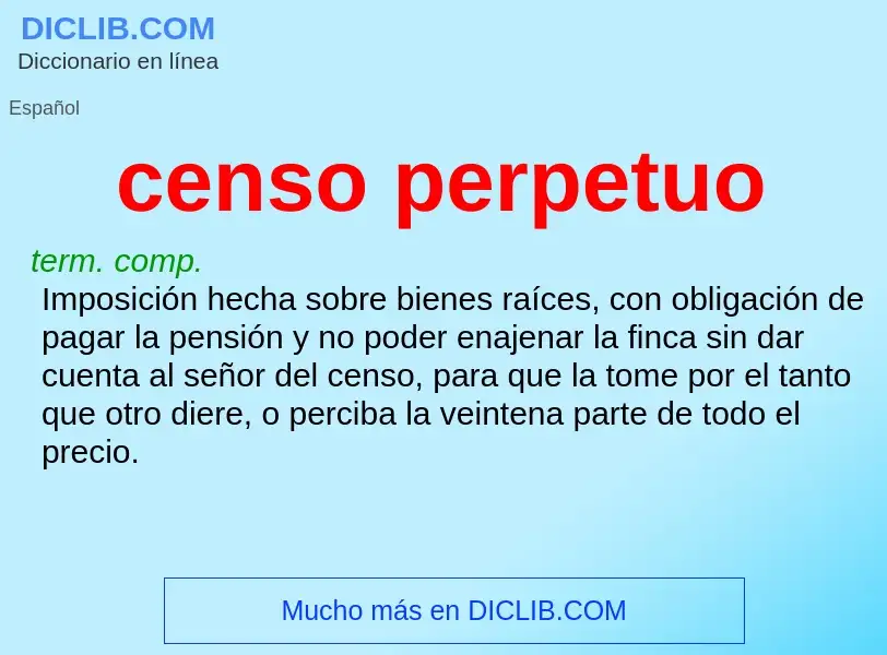 Che cos'è censo perpetuo - definizione