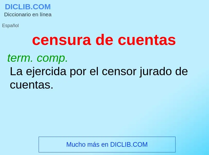 What is censura de cuentas - definition