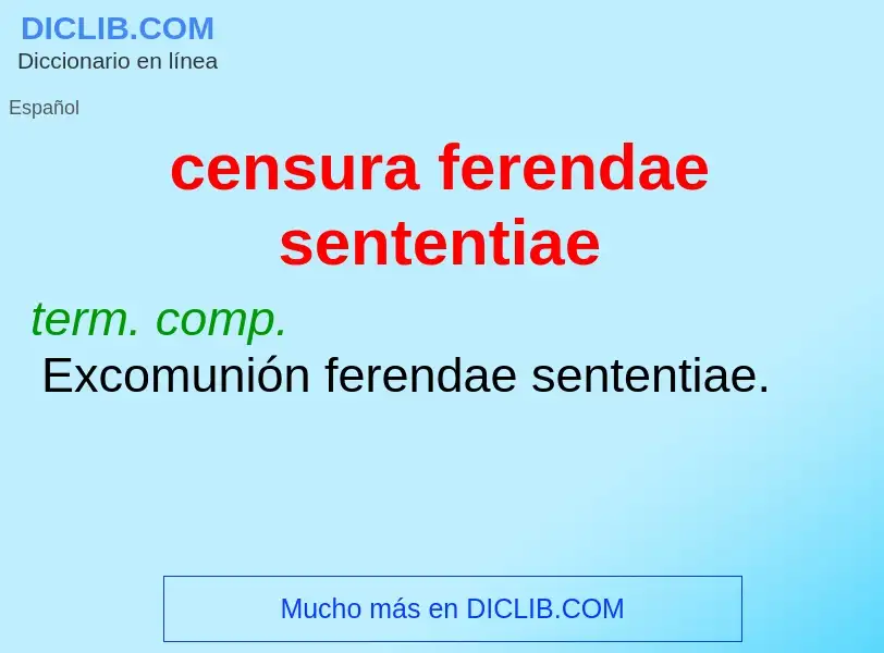 What is censura ferendae sententiae - definition