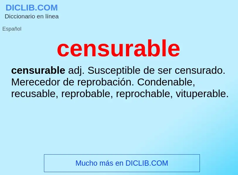 O que é censurable - definição, significado, conceito