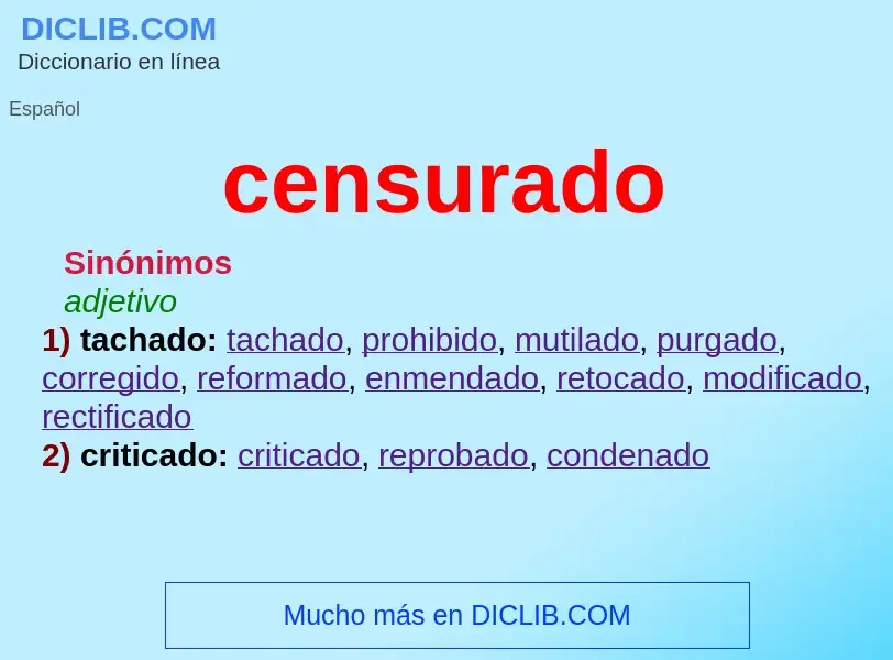 What is censurado - meaning and definition