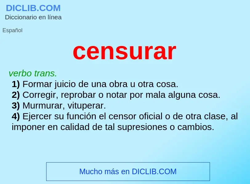 What is censurar - definition