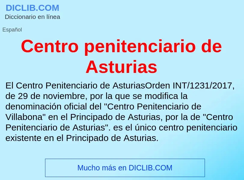 What is Centro penitenciario de Asturias - definition