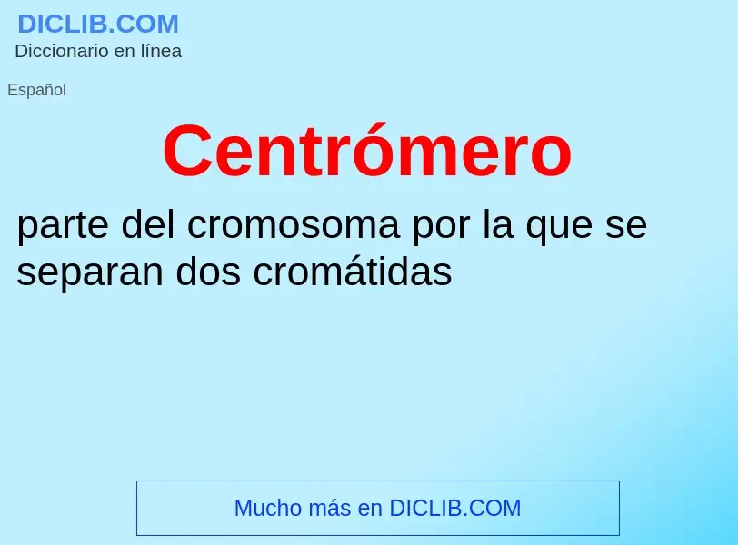 ¿Qué es Centrómero? - significado y definición