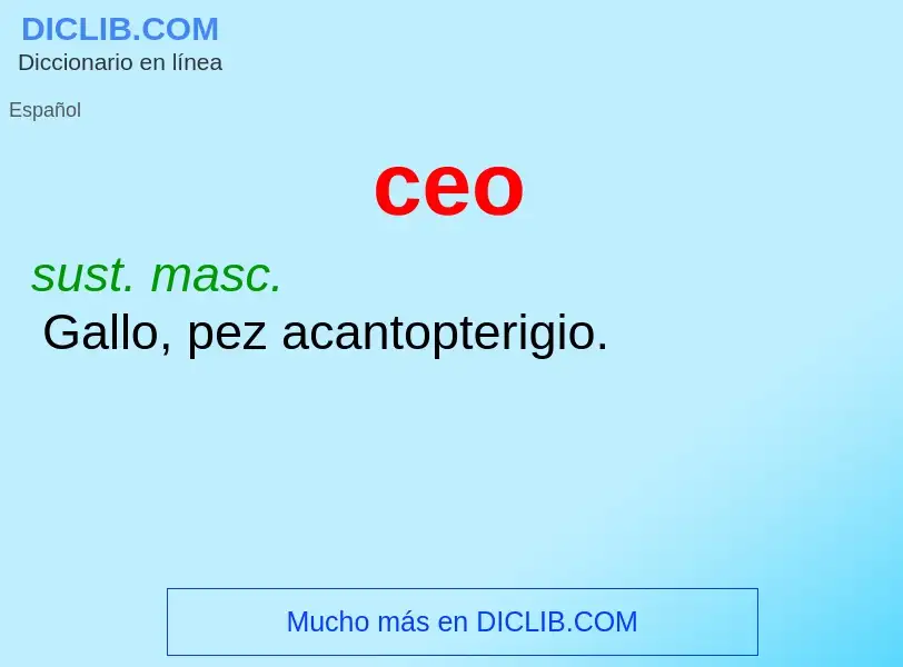 ¿Qué es ceo? - significado y definición