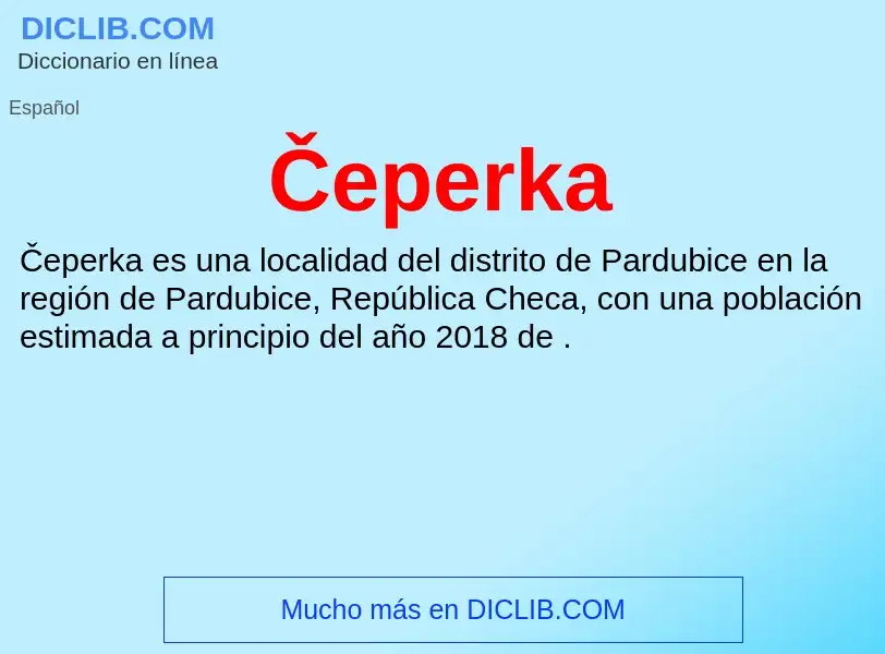 ¿Qué es Čeperka? - significado y definición