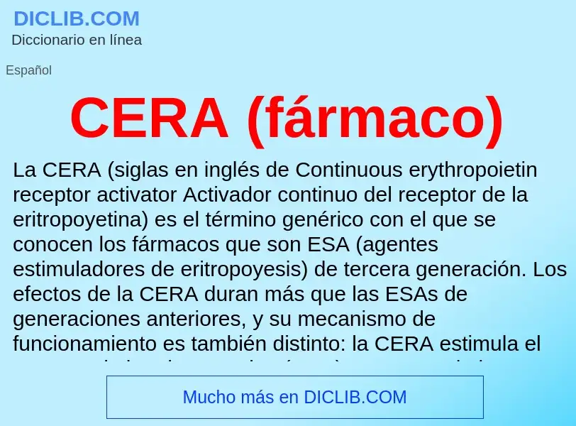 What is CERA (fármaco) - meaning and definition