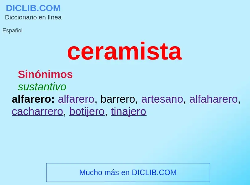 ¿Qué es ceramista? - significado y definición