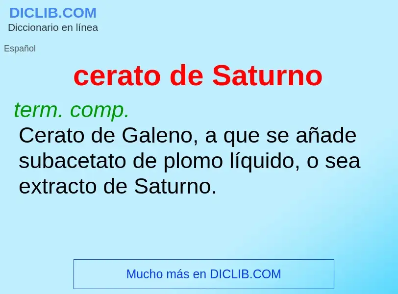 Was ist cerato de Saturno - Definition