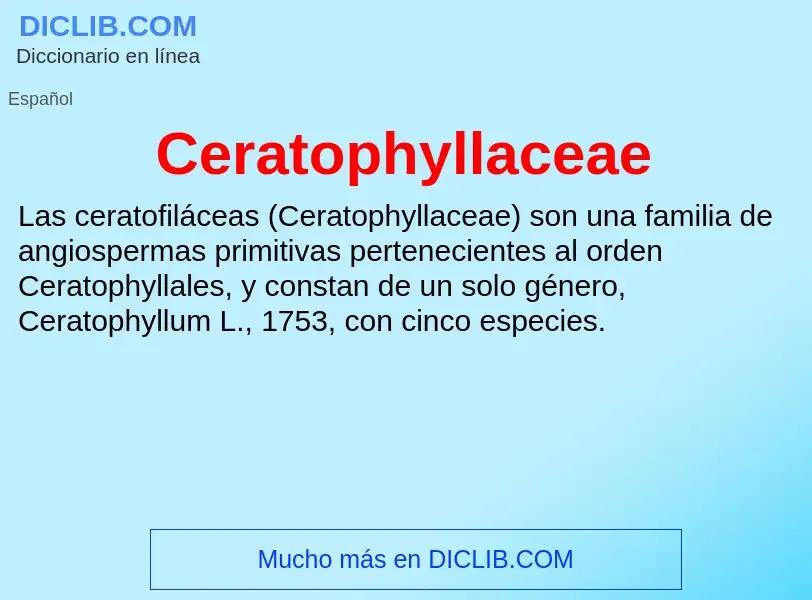 What is Ceratophyllaceae - definition