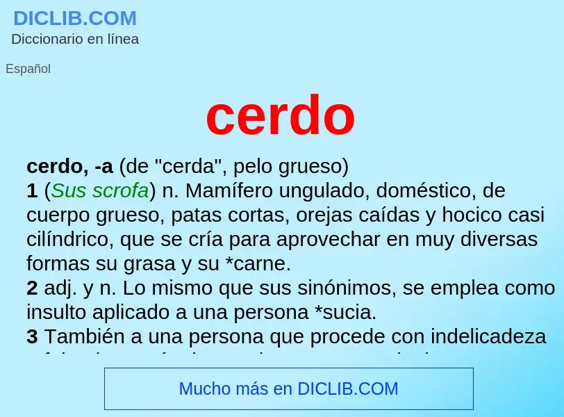 What is cerdo - meaning and definition