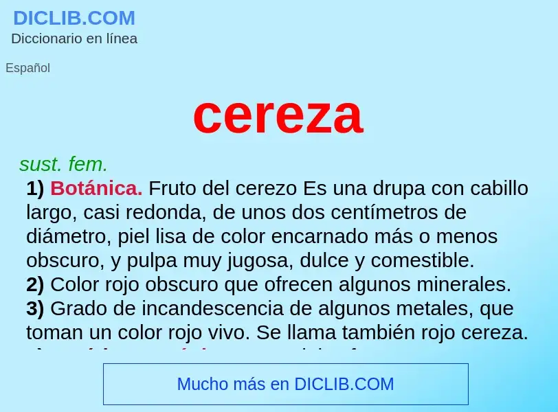 ¿Qué es cereza? - significado y definición