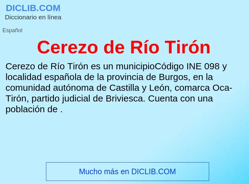 Qu'est-ce que Cerezo de Río Tirón - définition