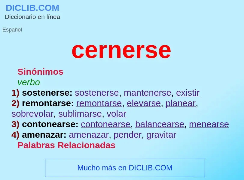 ¿Qué es cernerse? - significado y definición