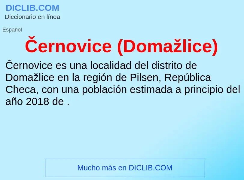 Was ist Černovice (Domažlice) - Definition