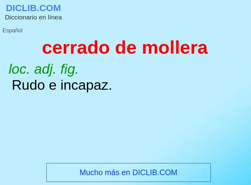 Wat is cerrado de mollera - definition