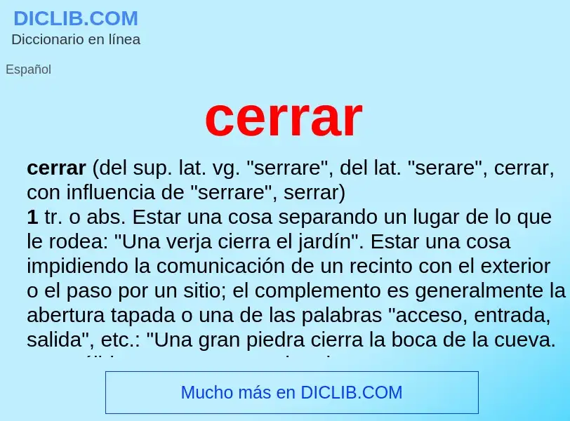 What is cerrar - meaning and definition