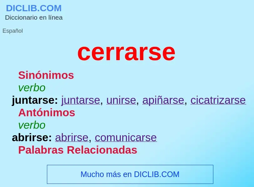 What is cerrarse - definition