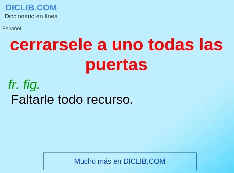 Che cos'è cerrarsele a uno todas las puertas - definizione