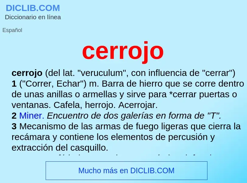 What is cerrojo - meaning and definition