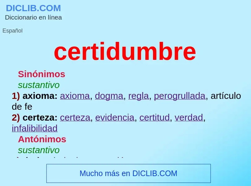 Wat is certidumbre - definition