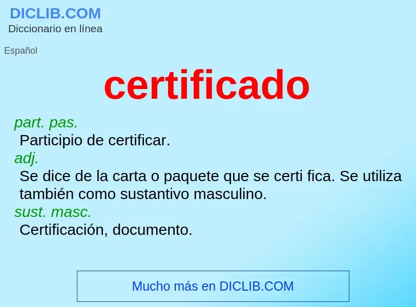 Was ist certificado - Definition