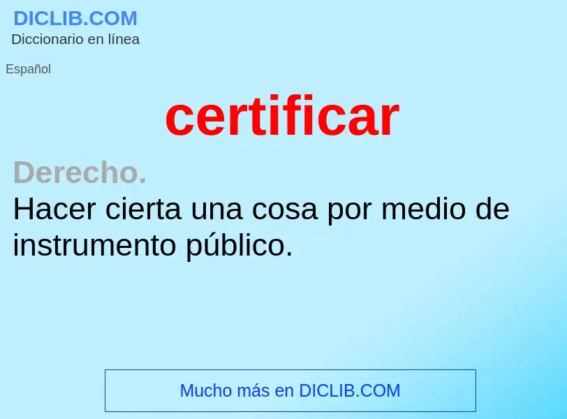 What is certificar - definition