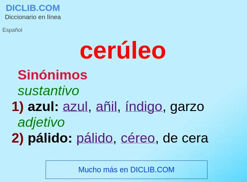 What is cerúleo - definition