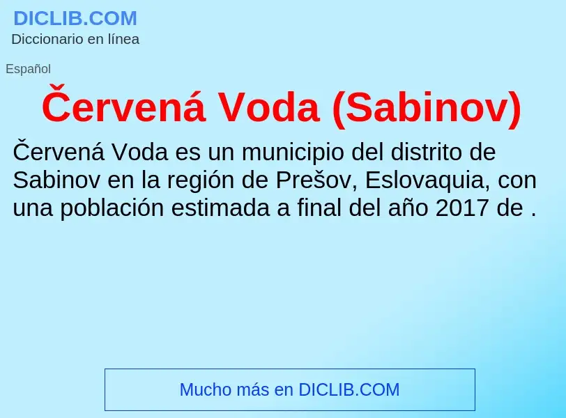 Wat is Červená Voda (Sabinov) - definition