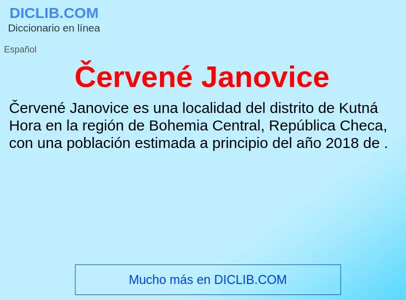 What is Červené Janovice - meaning and definition