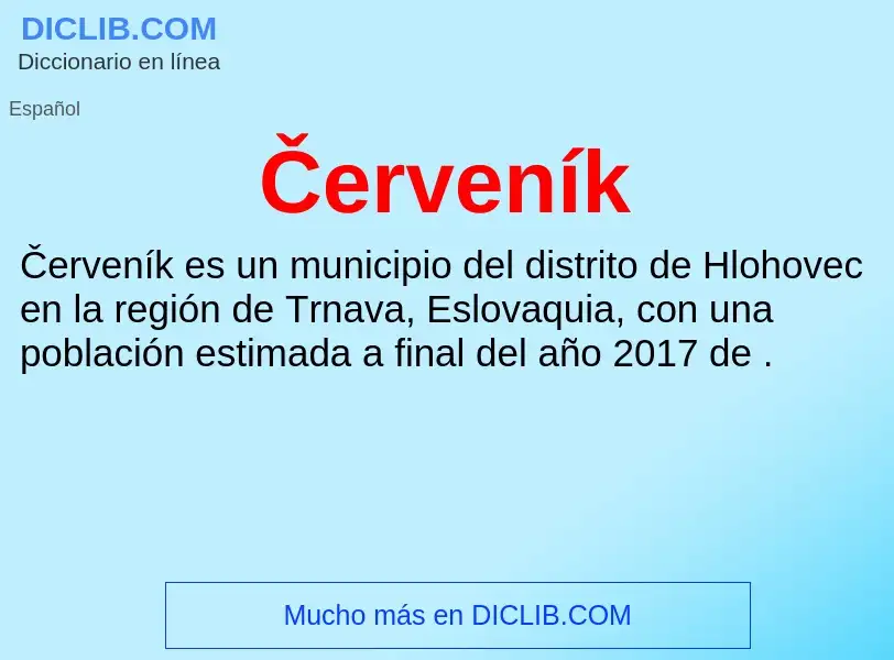 What is Červeník - meaning and definition