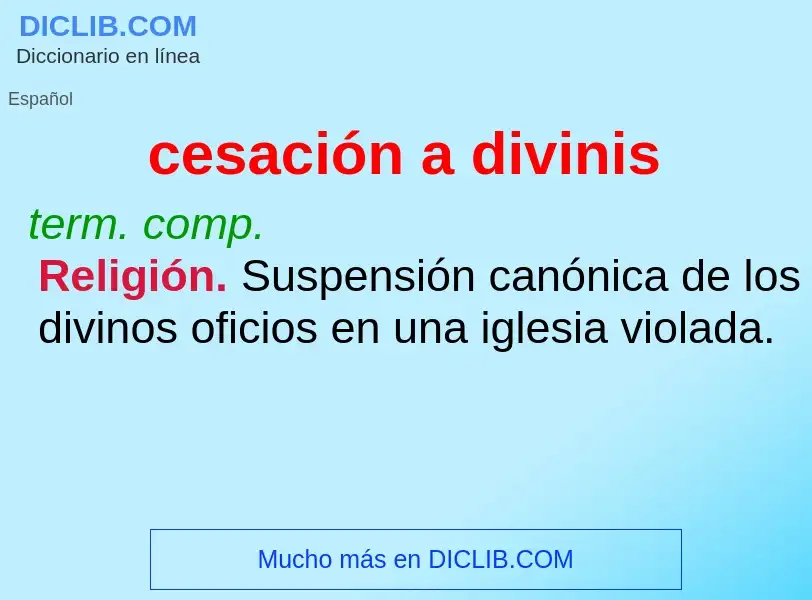 Wat is cesación a divinis - definition