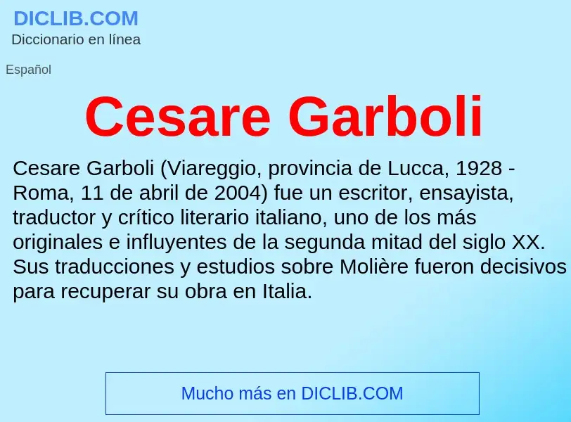 O que é Cesare Garboli - definição, significado, conceito