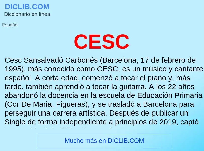 ¿Qué es CESC? - significado y definición