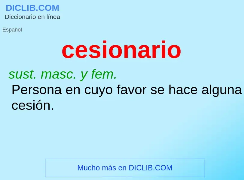 What is cesionario - definition