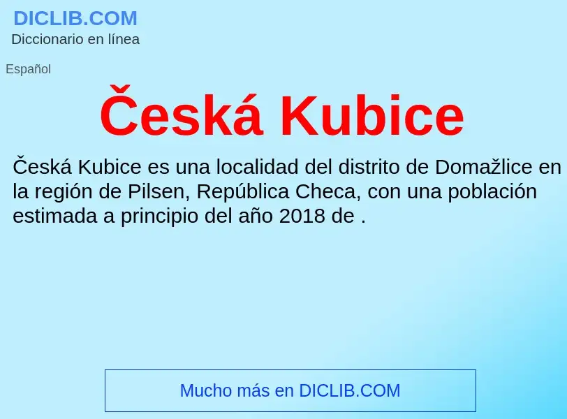 What is Česká Kubice - meaning and definition