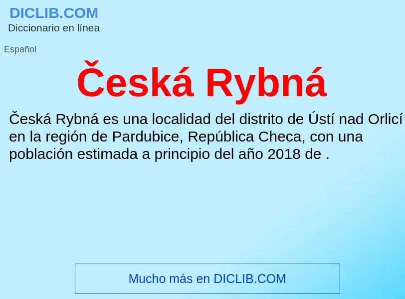 What is Česká Rybná - meaning and definition