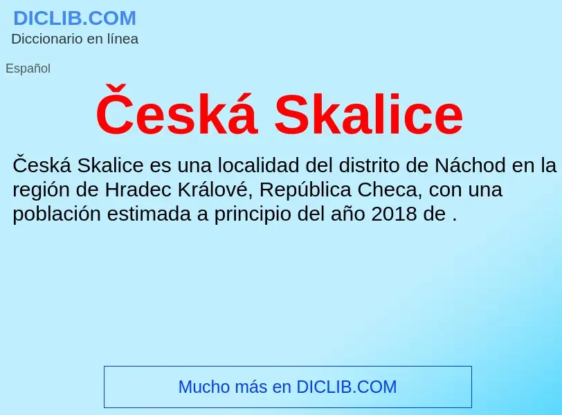 What is Česká Skalice - meaning and definition