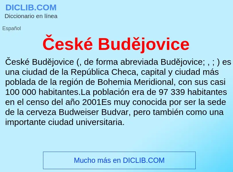 What is České Budějovice - meaning and definition