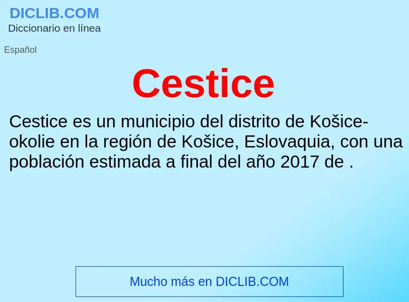 Wat is Cestice - definition