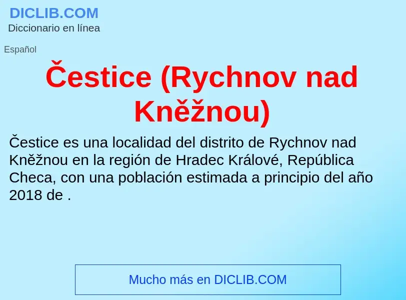 Was ist Čestice (Rychnov nad Kněžnou) - Definition