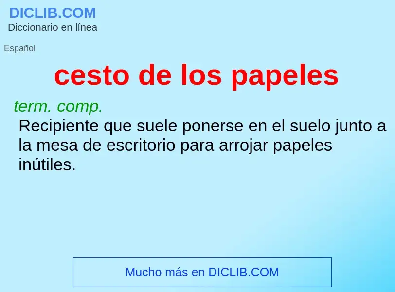 ¿Qué es cesto de los papeles? - significado y definición