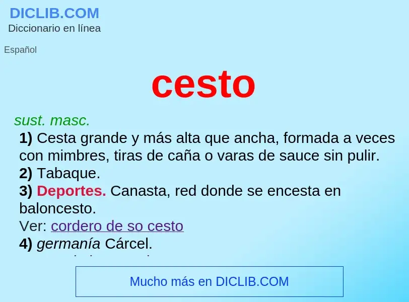 ¿Qué es cesto? - significado y definición