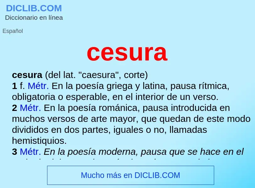 Was ist cesura - Definition