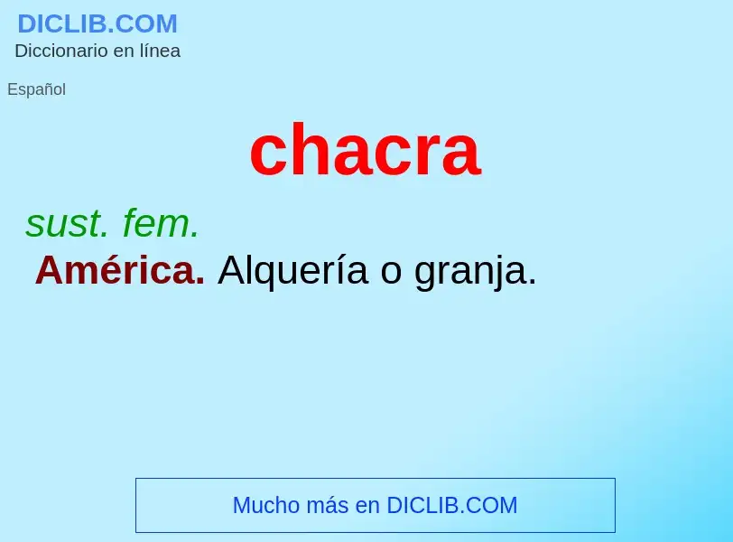 What is chacra - definition