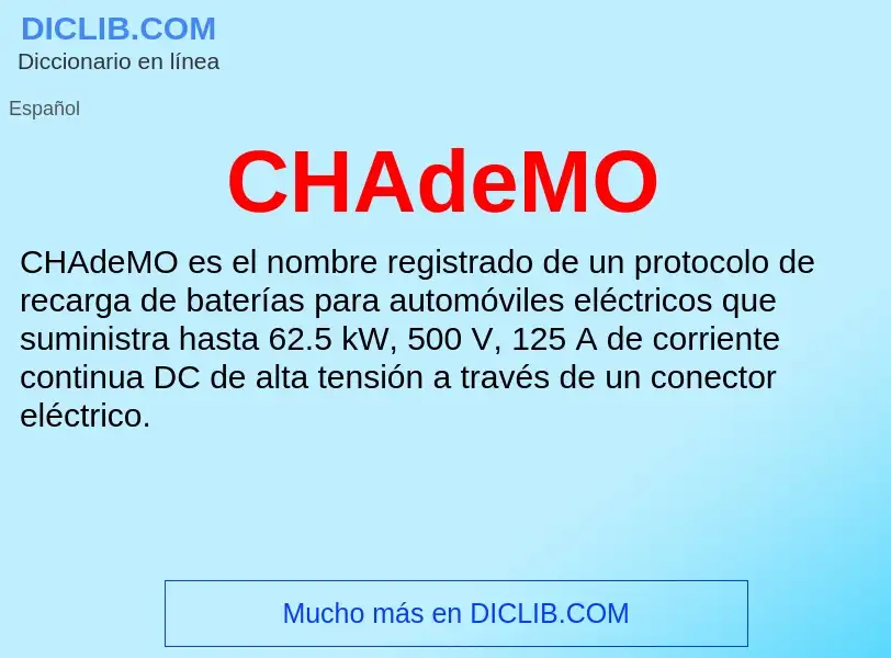 Что такое CHAdeMO - определение