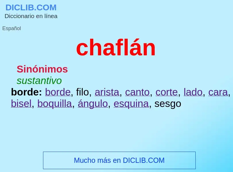 O que é chaflán - definição, significado, conceito